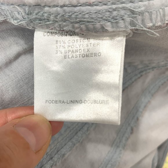 RARE STELLA MCCARTNEY Grey Blue Crop Pant w/ Retro Stitching Pockets Key Ring Sz - Picture 9 of 11